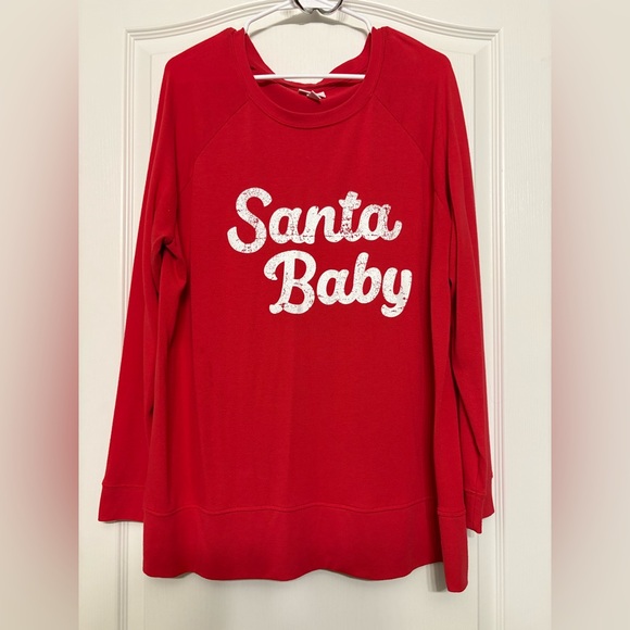 Isabel Maternity by Ingrid & Isabel Tops - Maternity Santa Baby Red Top